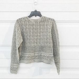 The Limited Handknit Crewneck Sweater Green Small